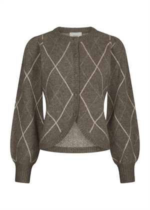 Koteas check knit cardigan Taupe Neo Noir